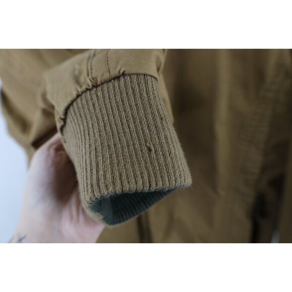 Orton Brothers Mens Size Medium Distressed Lined Full Zip Bomber Jacket Brown - Picture 8 of 16